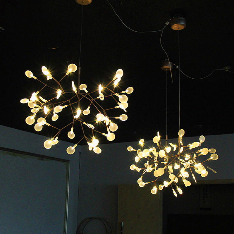 Metallzweig Anhänger Beleuchtung moderner Stil Multi -Leuchten hängende Lampe in Weiß