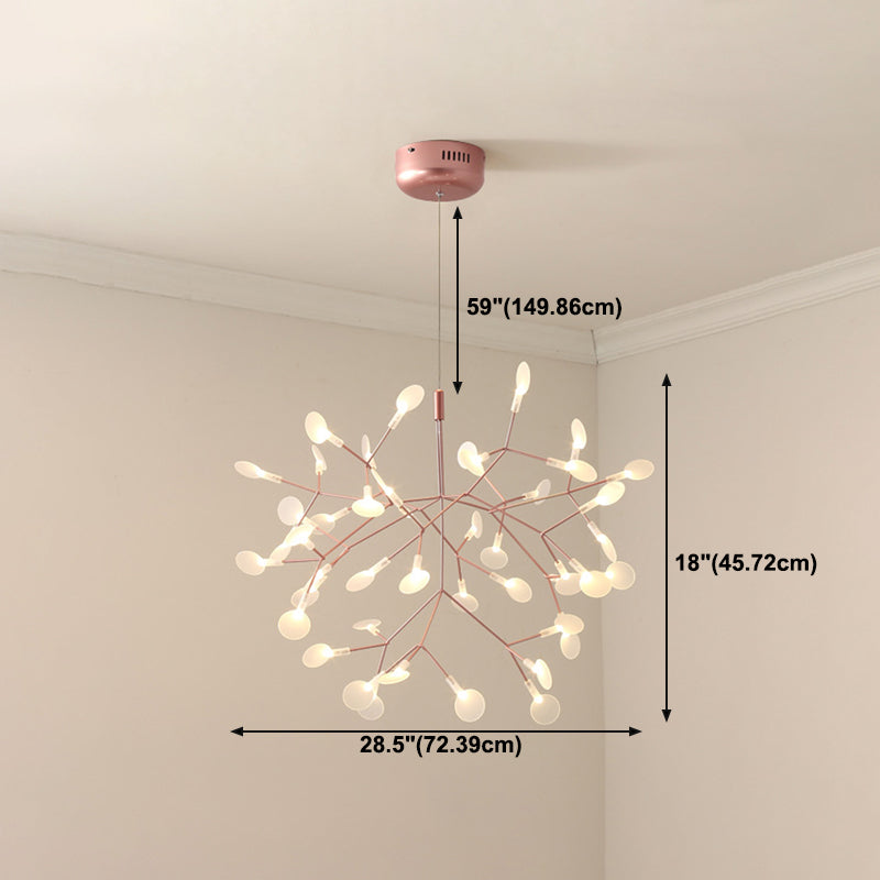 Metallzweig Anhänger Beleuchtung moderner Stil Multi -Leuchten hängende Lampe in Weiß