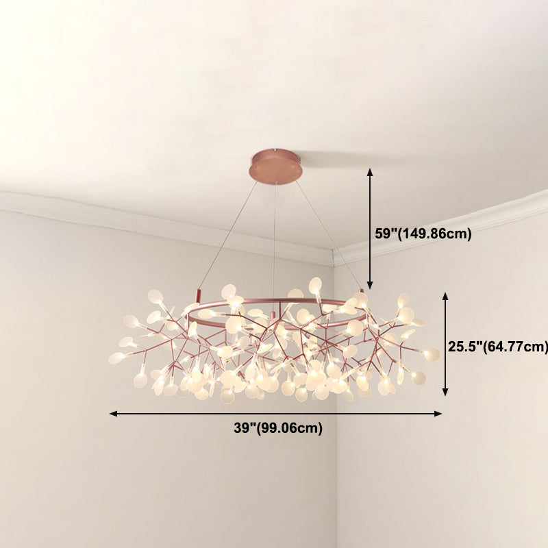 Metallzweig Anhänger Beleuchtung moderner Stil Multi -Leuchten hängende Lampe in Weiß