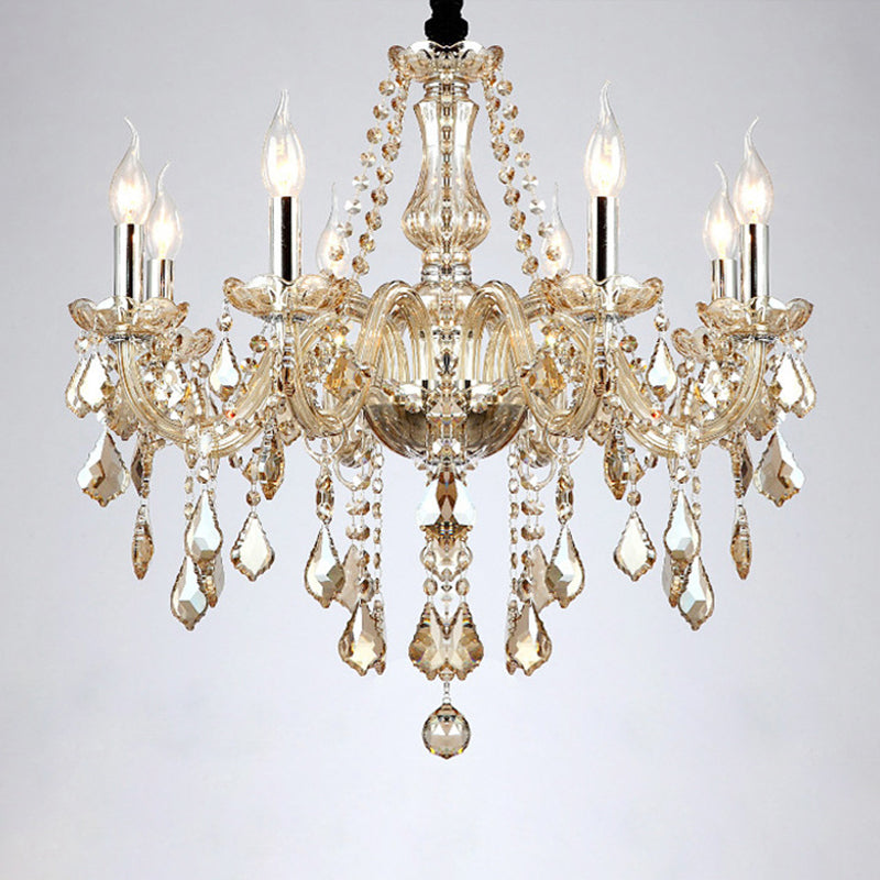 Forme de bougie cristalline Plafonner légère style européen multiculture de la lumière suspendue