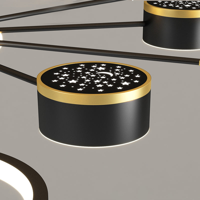 LED Eenvoudige kroonluchter lamp Multi -lichten Ronde vorm Hanghangend licht voor woonkamer