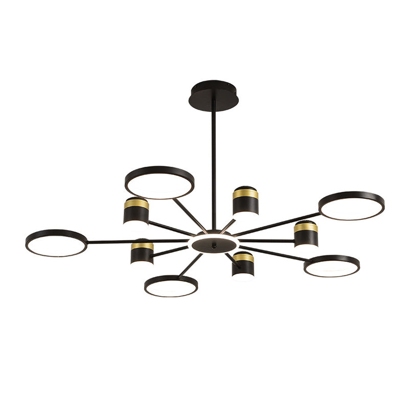 LED Eenvoudige kroonluchter lamp Multi -lichten Ronde vorm Hanghangend licht voor woonkamer