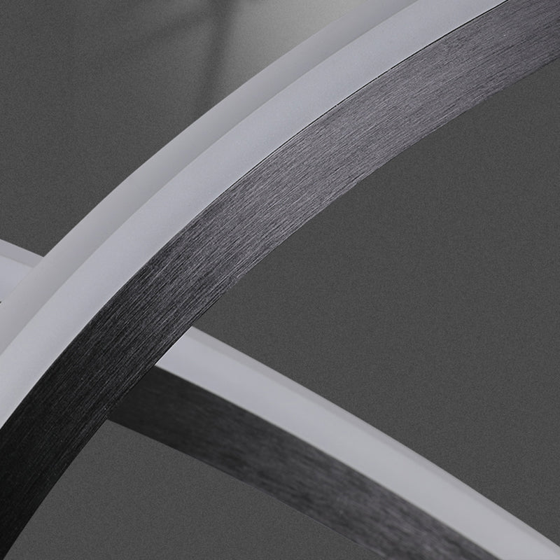 Orbiculaire schaduw Kroonluchter Lichten Moderne metalen kroonluchter verlichtingsarmaturen in zwart