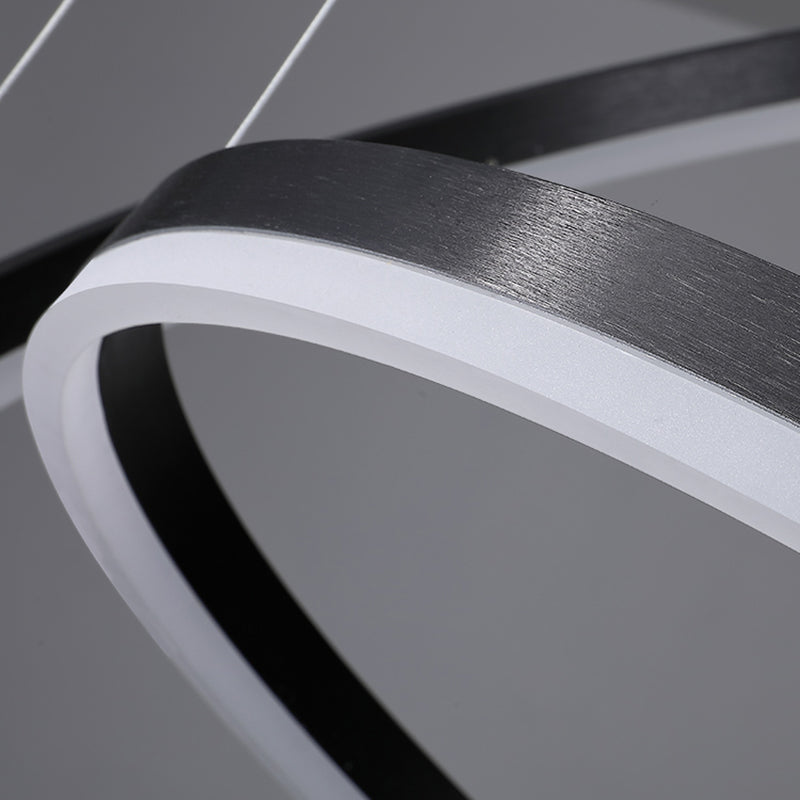 Orbiculaire schaduw Kroonluchter Lichten Moderne metalen kroonluchter verlichtingsarmaturen in zwart