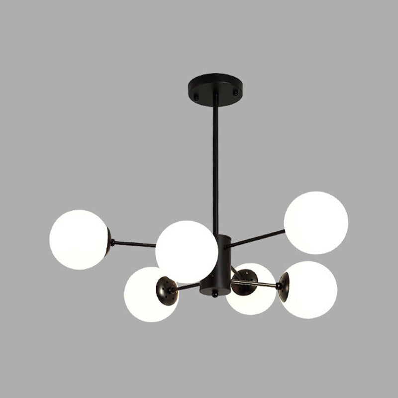 Moderne stijl kroonluchter verlichtingsbevolking bolvormige vorm glas hanglicht voor slaapkamer