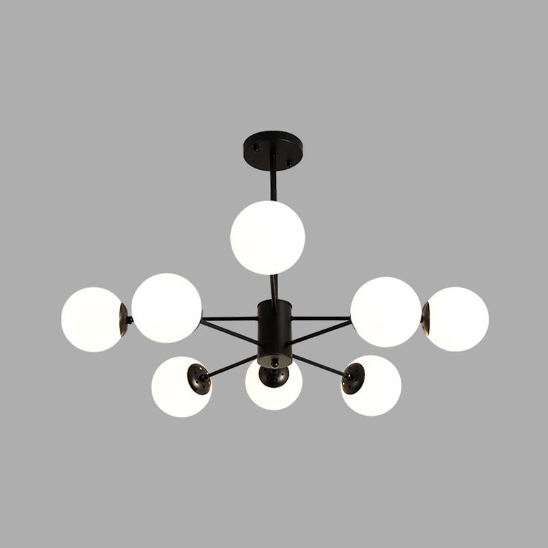 Moderne stijl kroonluchter verlichtingsbevolking bolvormige vorm glas hanglicht voor slaapkamer