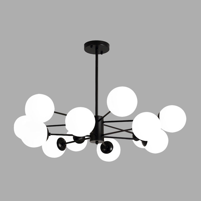 Moderne stijl kroonluchter verlichtingsbevolking bolvormige vorm glas hanglicht voor slaapkamer