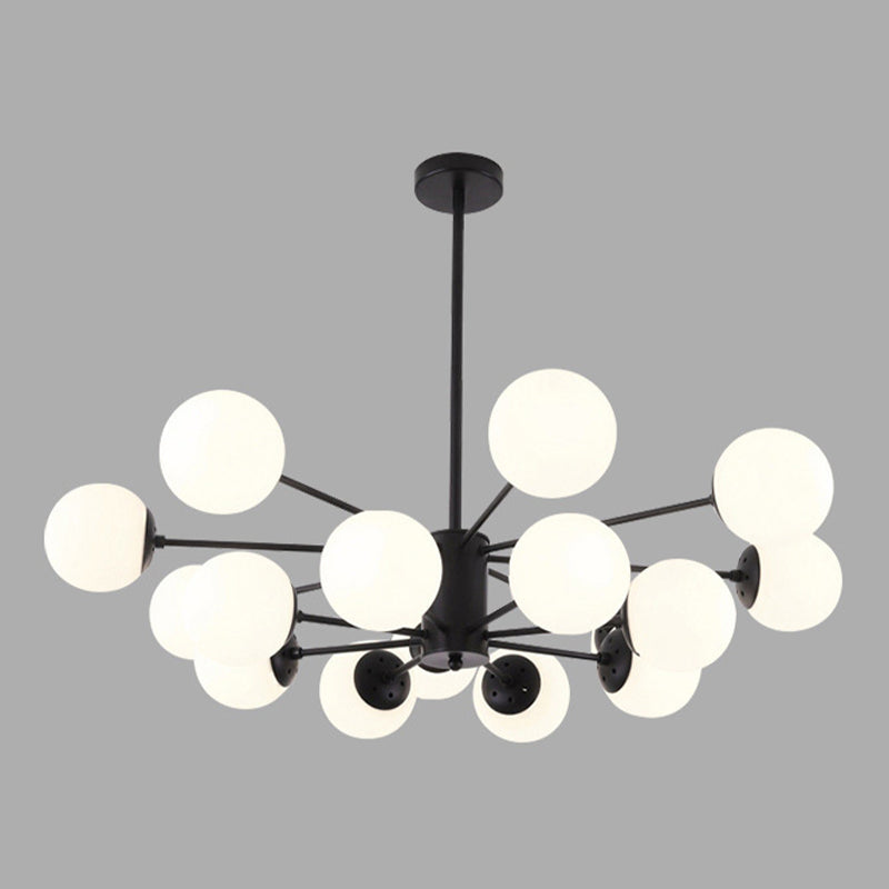 Moderne stijl kroonluchter verlichtingsbevolking bolvormige vorm glas hanglicht voor slaapkamer