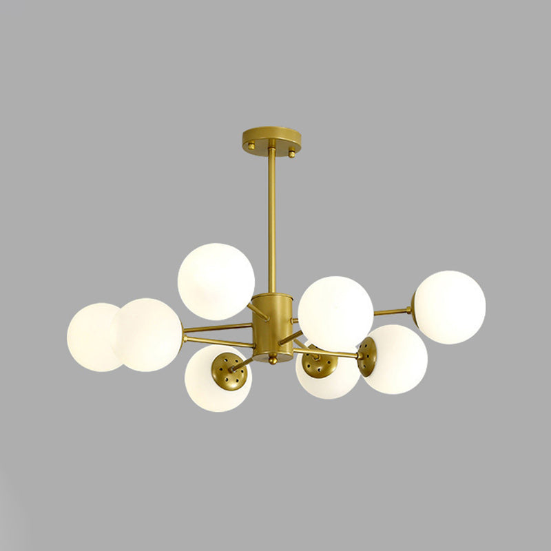 Moderne stijl kroonluchter verlichtingsbevolking bolvormige vorm glas hanglicht voor slaapkamer