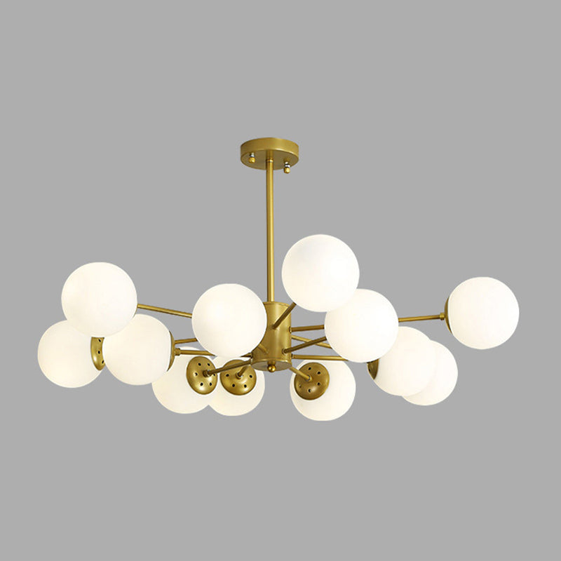 Moderne stijl kroonluchter verlichtingsbevolking bolvormige vorm glas hanglicht voor slaapkamer