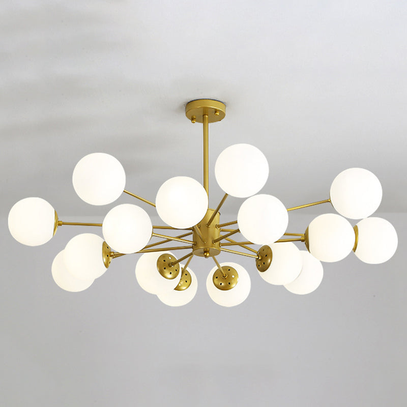 Moderne stijl kroonluchter verlichtingsbevolking bolvormige vorm glas hanglicht voor slaapkamer