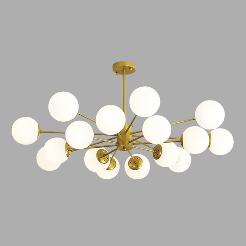 Moderne stijl kroonluchter verlichtingsbevolking bolvormige vorm glas hanglicht voor slaapkamer