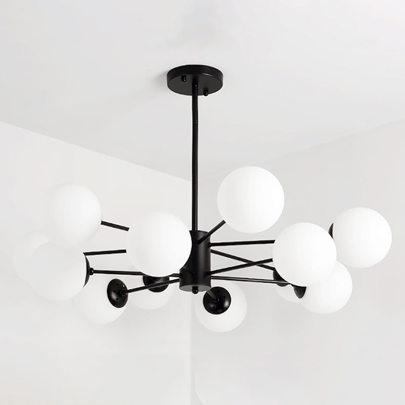 Moderne stijl kroonluchter verlichtingsbevolking bolvormige vorm glas hanglicht voor slaapkamer