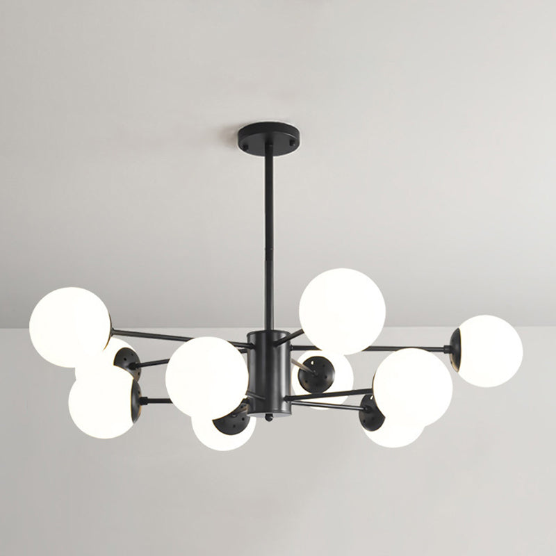 Moderne stijl kroonluchter verlichtingsbevolking bolvormige vorm glas hanglicht voor slaapkamer