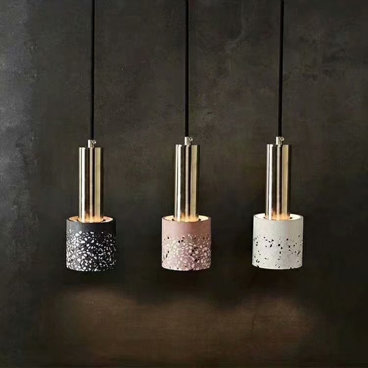 Moderne Stilzylindrisch Schatten hängend hängender leicht Stein 1 hängende Lampe für das Restaurant