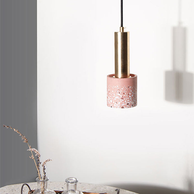 Moderne Stilzylindrisch Schatten hängend hängender leicht Stein 1 hängende Lampe für das Restaurant