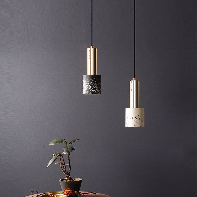 Moderne Stilzylindrisch Schatten hängend hängender leicht Stein 1 hängende Lampe für das Restaurant