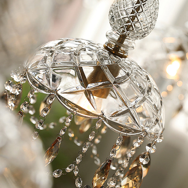 Moderner Stil einzigartiger Schatten hängend hängendes Glas 1 hängende Lampe mit Kristall