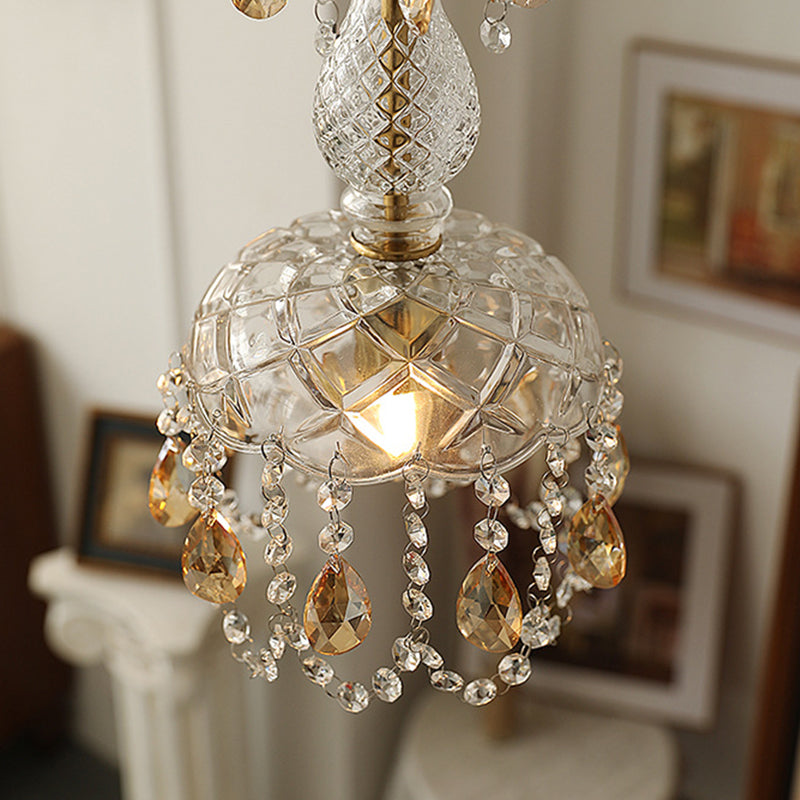 Moderner Stil einzigartiger Schatten hängend hängendes Glas 1 hängende Lampe mit Kristall