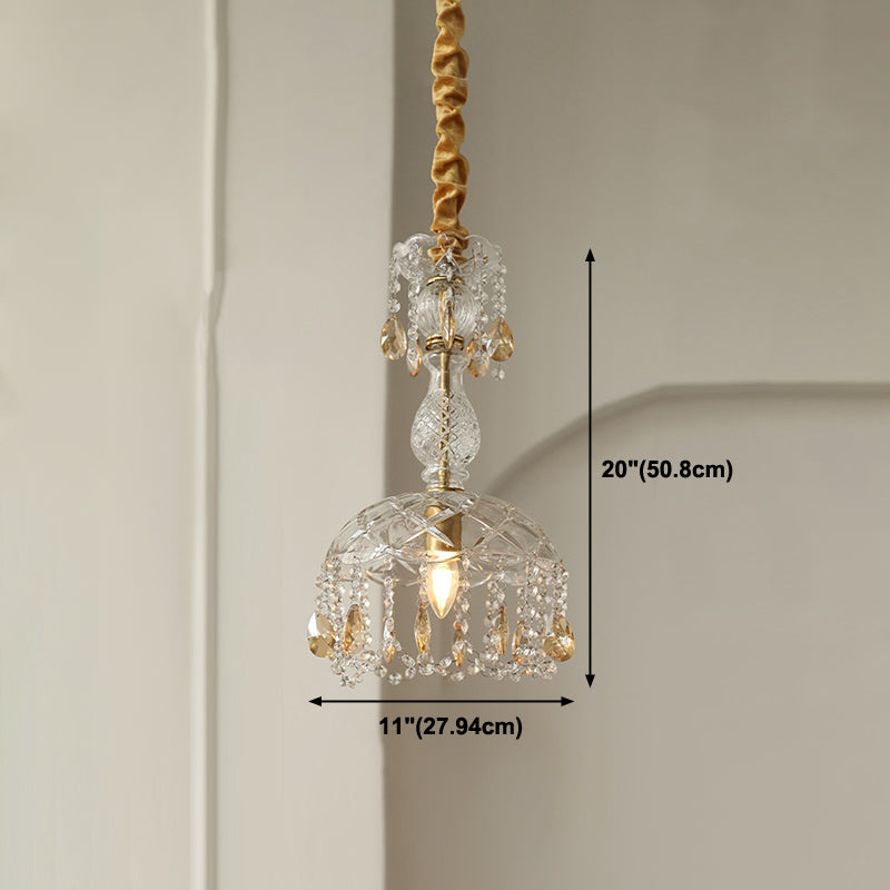 Moderner Stil einzigartiger Schatten hängend hängendes Glas 1 hängende Lampe mit Kristall