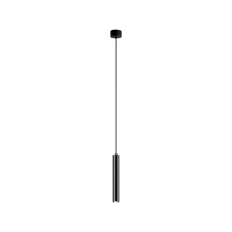 Zylinderform Pendelleuchten zeitgenössischer Stil Metallhängelampen in Schwarz