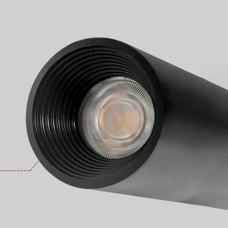 Zylinderform Pendelleuchten zeitgenössischer Stil Metallhängelampen in Schwarz