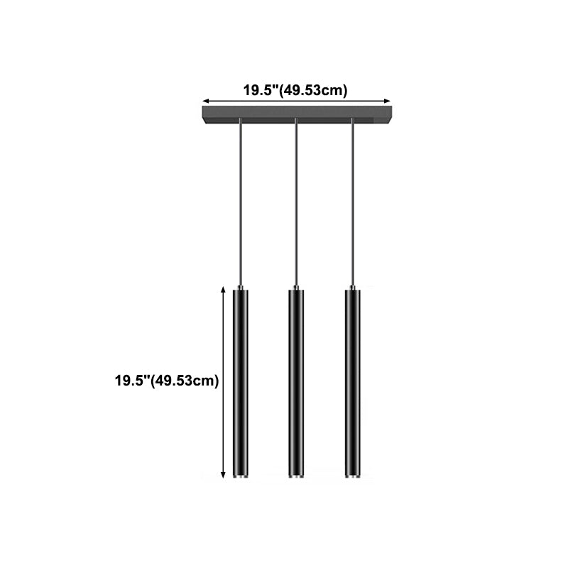 Cilindervorm hanglampen hedendaagse stijl metalen hangende lampen in zwart