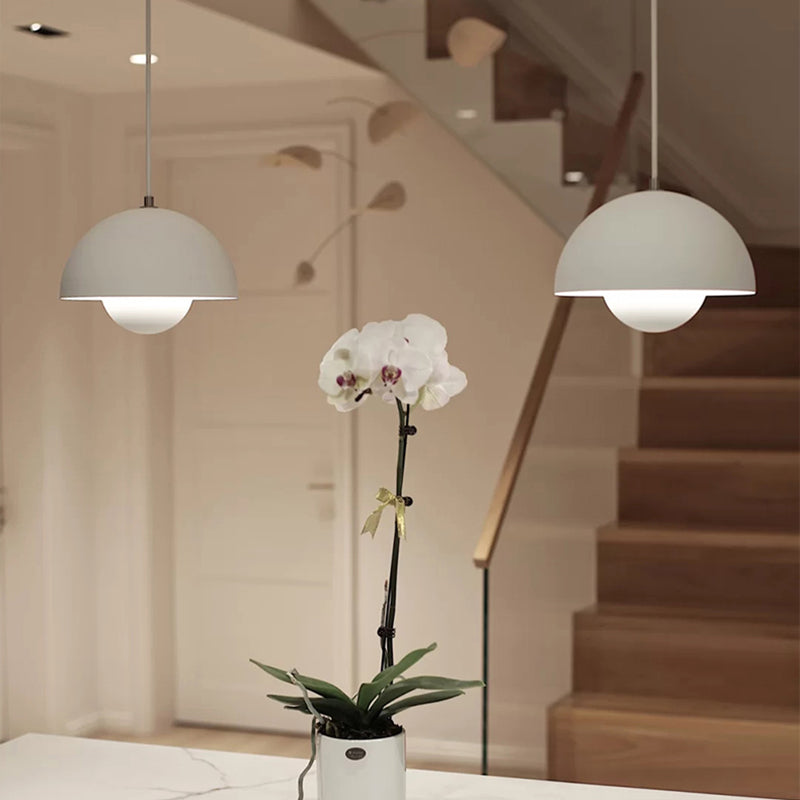 Macaron-stijl hangende verlichtingsarmatuur 1-licht hanger lamp met aluminium voor slaapkamer