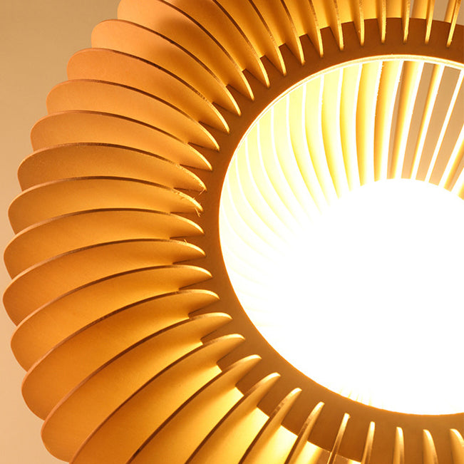 Geometrisch hangende licht Moderne stijl Wood 1 lichtspoeling Hanglamp armaturen