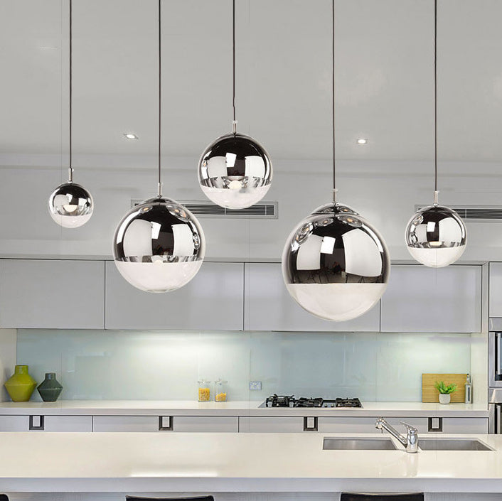 Bal hangende licht moderne stijl glas 1 licht spoeling hanglamp armaturen