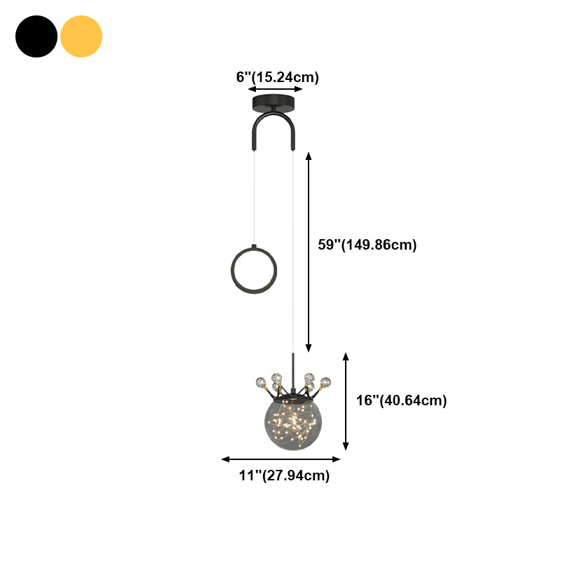 Sphärische Anhängerleuchten zeitgenössischer Metallhängeanhänger Lichter