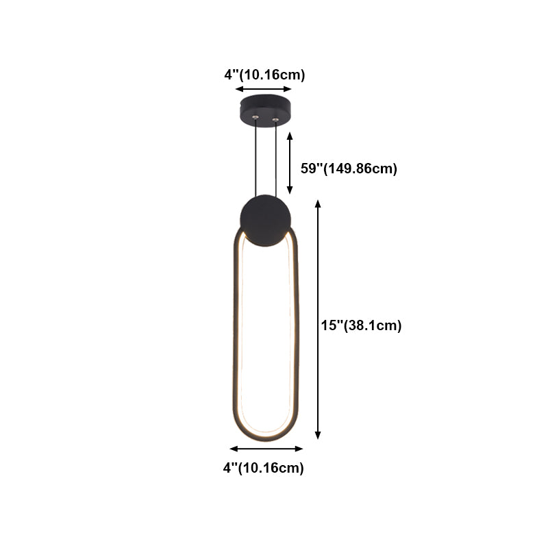 Forma de geometría de luz colgante de metal contemporáneo 1 accesorio de iluminación colgante de luz en negro