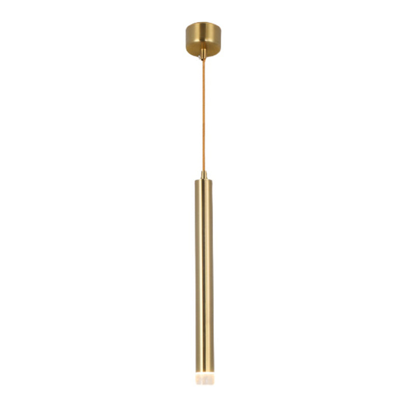 Luz de cilindro Luz contemporánea de estilo contemporáneo 1 accesorio de iluminación colgante de luz en oro