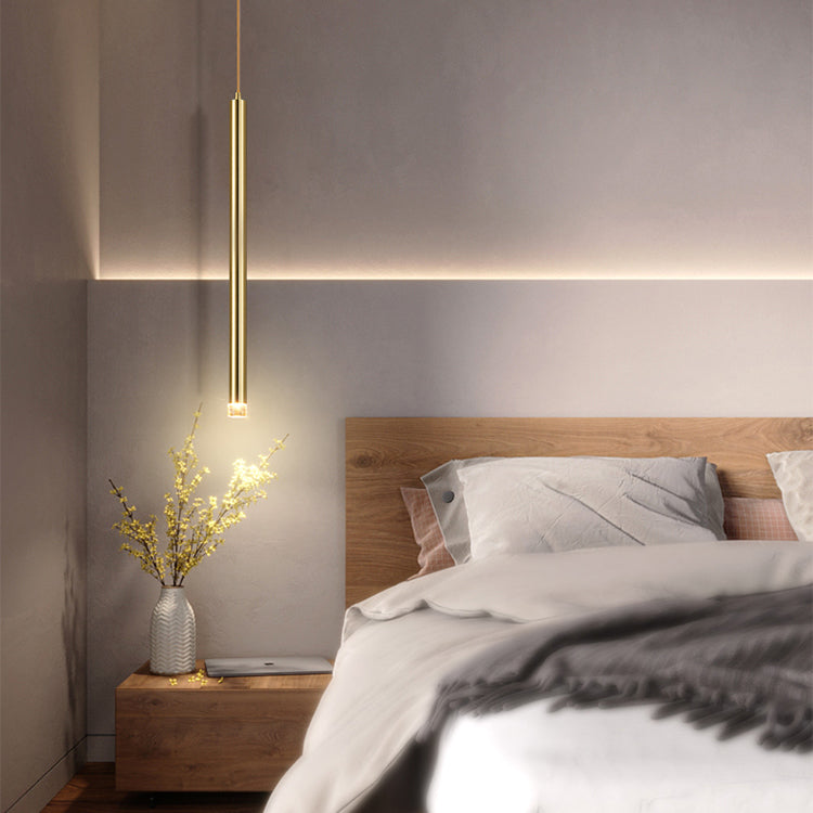 Luz de cilindro Luz contemporánea de estilo contemporáneo 1 accesorio de iluminación colgante de luz en oro