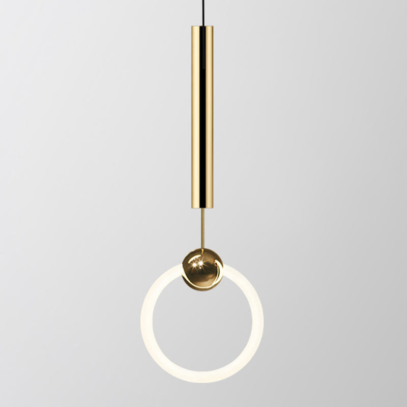 Zeitgenössischer Stil linearer Form Pendelleuchte Light Metal Einer Lichthängelampe in Gold