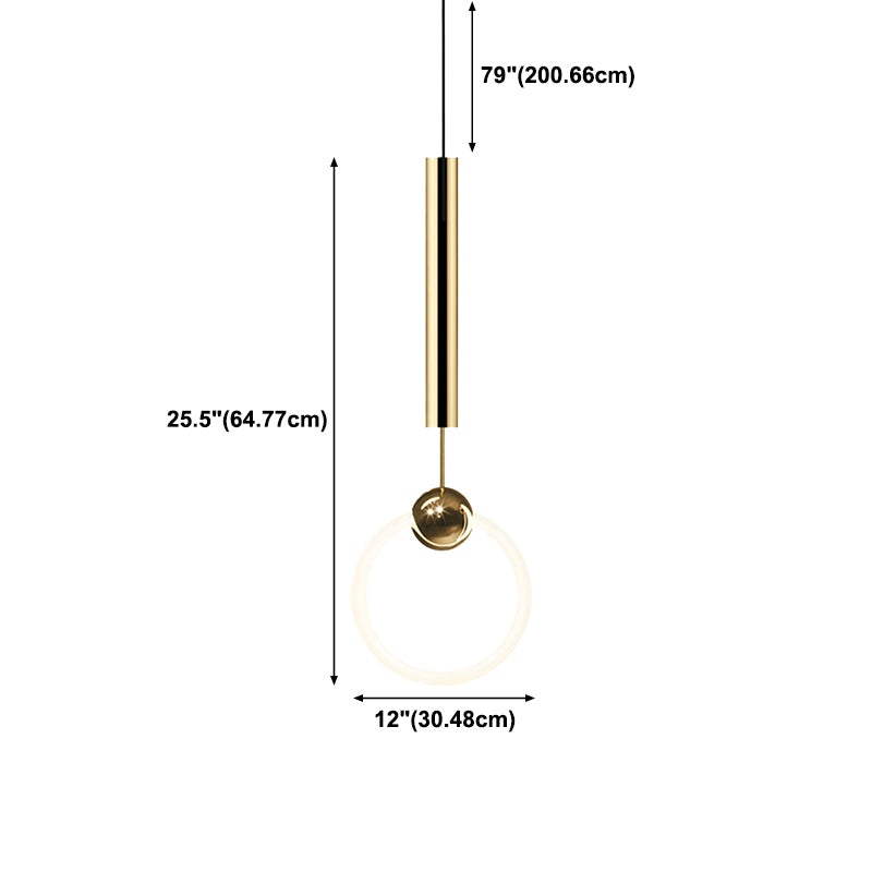 Zeitgenössischer Stil linearer Form Pendelleuchte Light Metal Einer Lichthängelampe in Gold