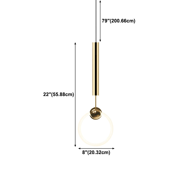 Zeitgenössischer Stil linearer Form Pendelleuchte Light Metal Einer Lichthängelampe in Gold