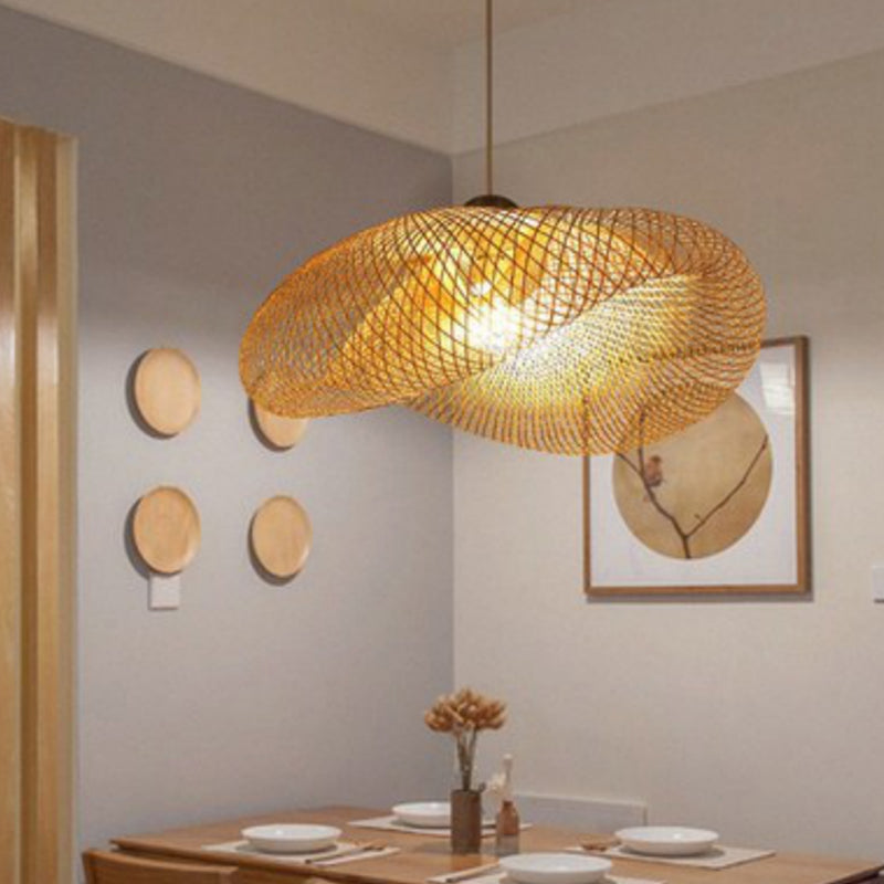 Geometrische hängende Licht moderne Art Holz 1 Licht nach unten Beleuchtung
