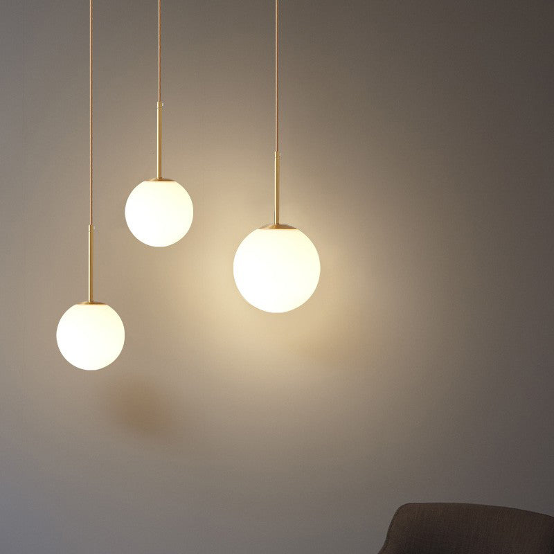Moderner Stil Kugelform Pendelleuchte Glas 1 Licht Anhängerlampe für Wohnzimmer