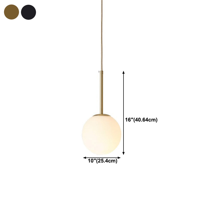 Moderner Stil Kugelform Pendelleuchte Glas 1 Licht Anhängerlampe für Wohnzimmer