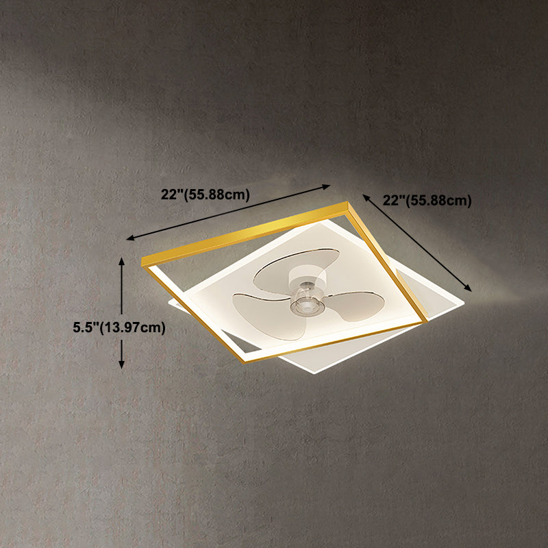 Iluminación de ventilador de techo de estilo moderno iluminación de ventilador de techo de metal para dormitorio