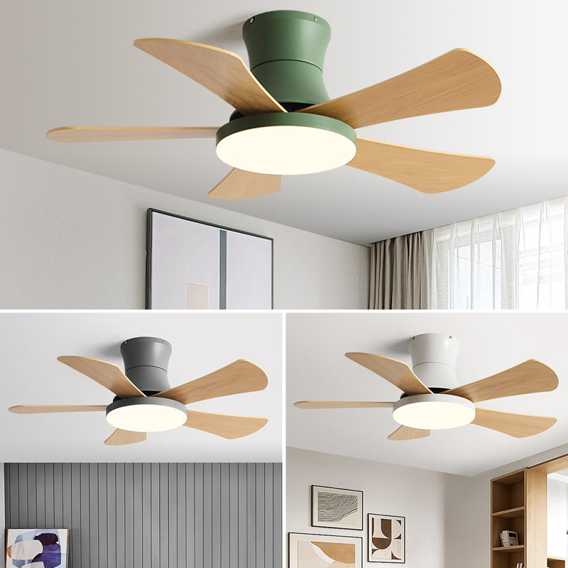 Éclairage de ventilateur de plafond de style moderne 1 Éclair de ventilateur de plafond léger avec bois pour chambre à coucher