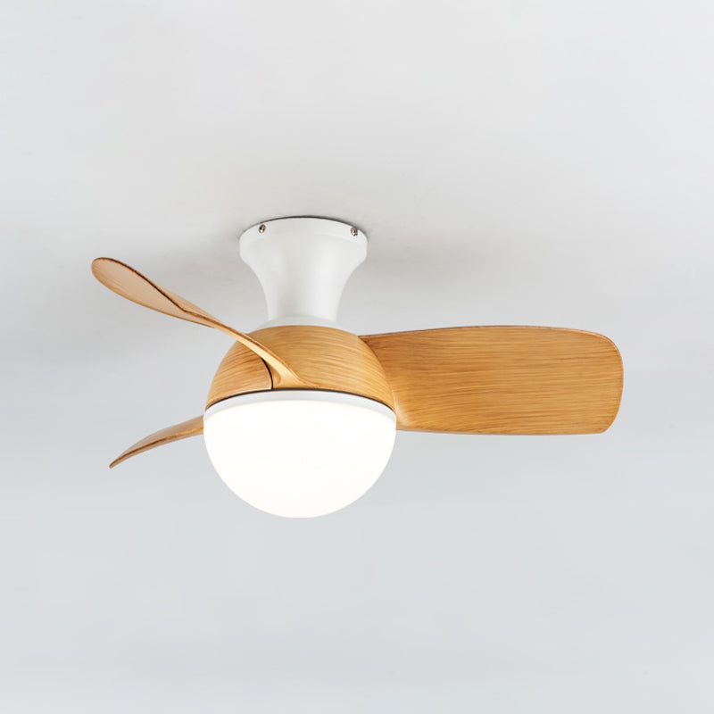 Ventola a soffitto chiaro metallo a led nordico a fiuto a filo per camera da letto