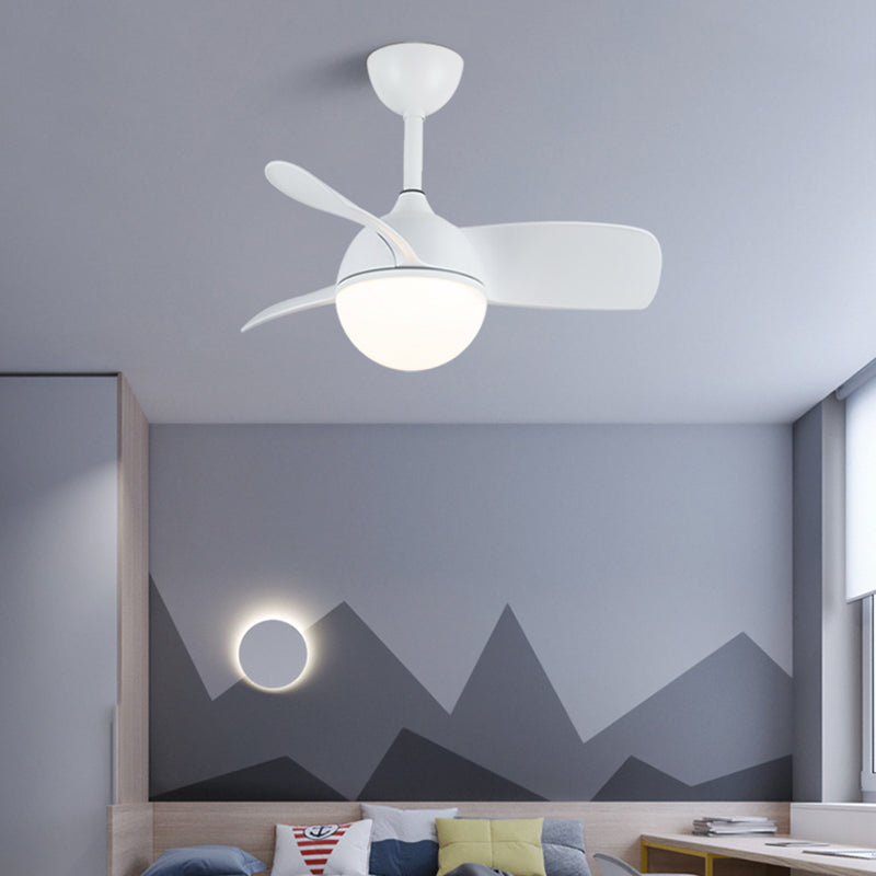 Ventilador de techo de metal ligero LED nórdico Techo de techo de altura para dormitorio
