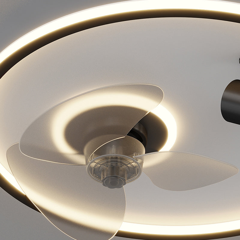 Élégant plafond moderne lampe à fans de la lampe métallique LED Semi Flush Mount Light Light