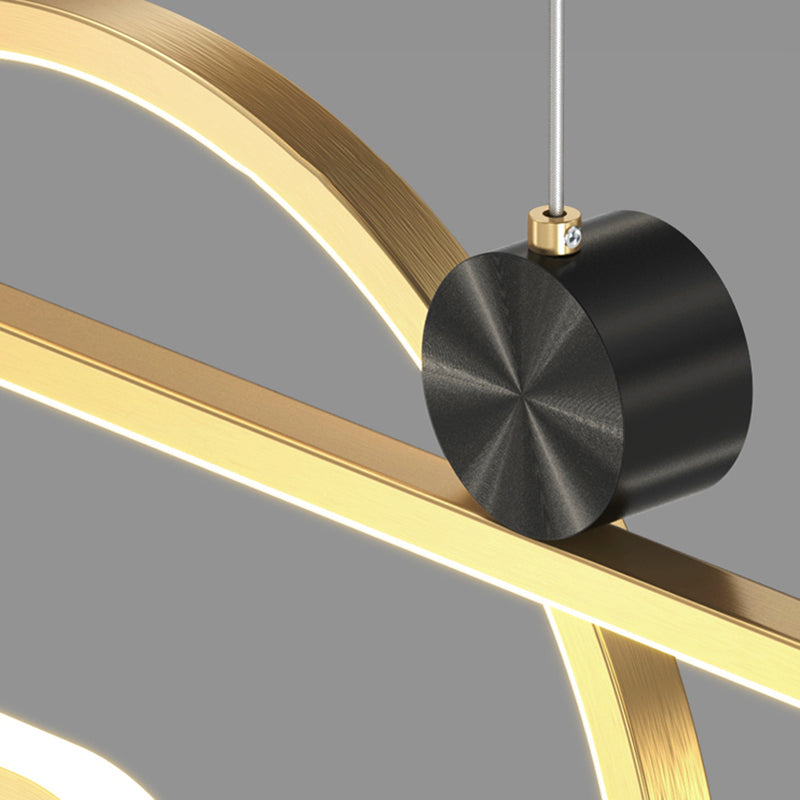 Zeitgenössischer Stil linearer Form Island Beleuchtung Ideen Metal 2 Light Island Leuchten