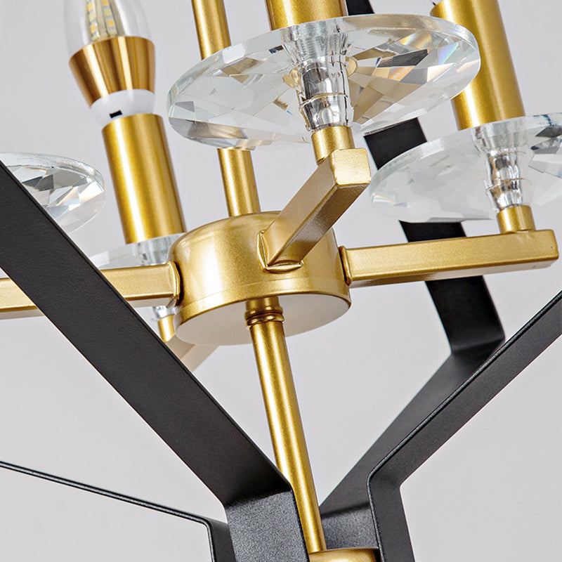 Chandelier géométrique Metal industriel 4 lumières Pendant le lustre pour salle à manger