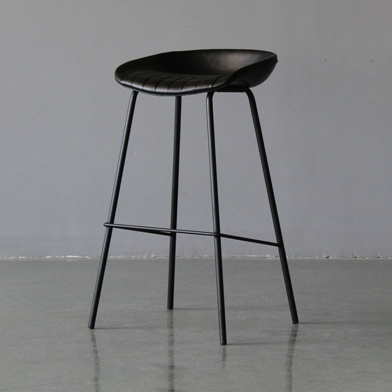 Modern Style Bar-stool PU Leather Counter Bar Stool with Metal Legs for Kitchen