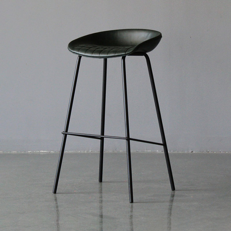 Modern Style Bar-stool PU Leather Counter Bar Stool with Metal Legs for Kitchen