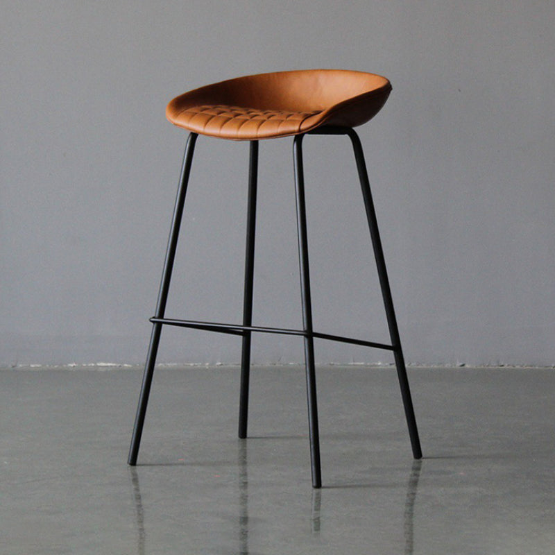 Modern Style Bar-stool PU Leather Counter Bar Stool with Metal Legs for Kitchen
